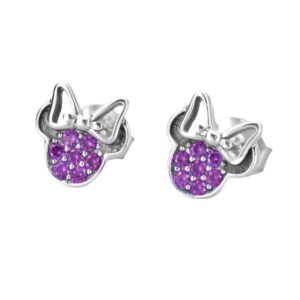 S925 sterling silver sparkling pink zircon stud earrings fashion fashion flower bow earrings female hair