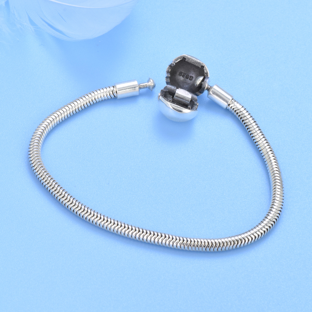 S925 sterling silver beads hollow snake bone chain DIY simple soft chain - Image 4