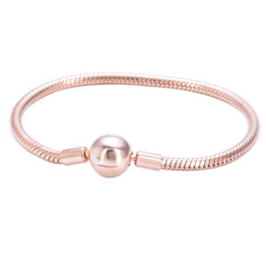 S925 sterling silver bracelet basic chain snake bone chain glossy classic buckle DIY bracelet