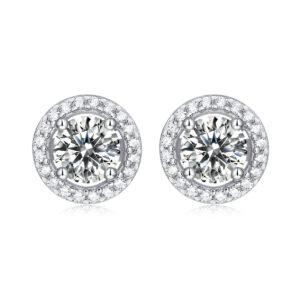 S925 Sterling Silver Earring 0.5CT Moissanite Round Earrings