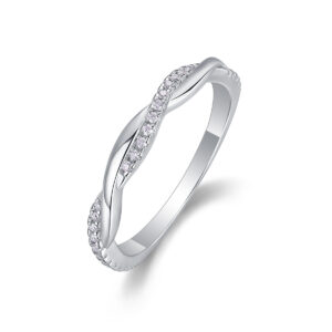 Moissanite Rings For Women S925 Silver Diamond Wedding Eternity Band Finger Rings