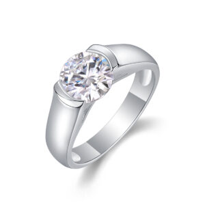 S925 Silver 2 Carat Wedding Eternity Moissanite Ring Valentine's Day Gift