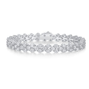 3MM Round Moissanite Triple Diamond Combination Tennis Bracelet GRA Certified S925 Silver Bracelet