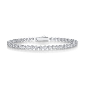 925 Sterling Silver Tennis Bracelet Hip Hop Couple Moissanite Bracelet with Certificate