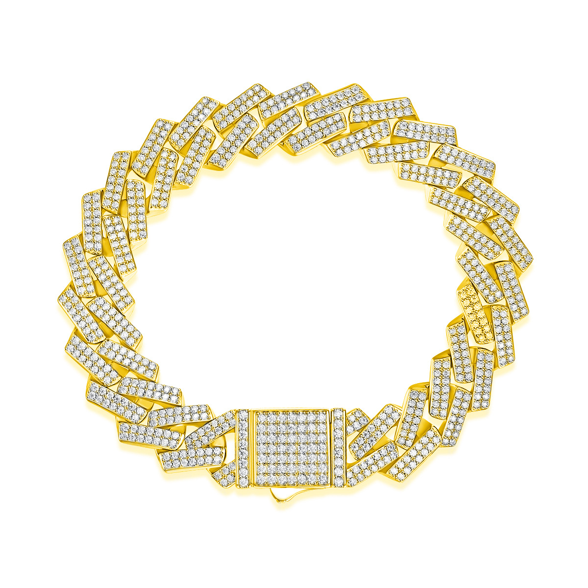 14mm Full Moissanite 2 Row Cuban Bracelet S925 Sterling Silver Luxury Diamonds Hip Hop Pop Chain - Image 2