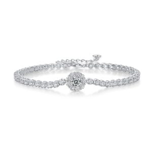 D VVS1 Moissanite Tennis Bracelet S925 Sterling Silver Bracelets with GRA