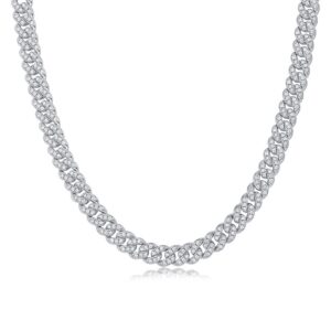 D color full moissanite Cuban chain necklace S925 silver necklace hip hop jewelry