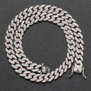 LXXL-GB-4048 Hip Hop Cuban Chain 8mm Chain Copper Inlaid Zircon Necklace