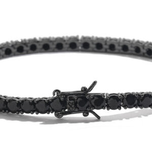 Hip Hop Copper Inlaid Zircon Tennis Chain 3mm4mm5mm Black Single Row Bracelet