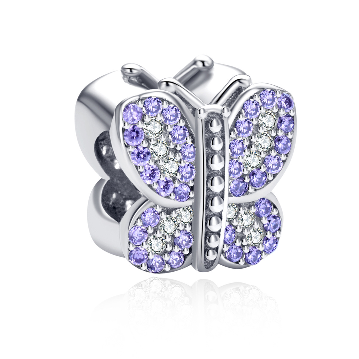 S925 Sterling Silver Beaded DIY Pendant Butterfly - Image 2