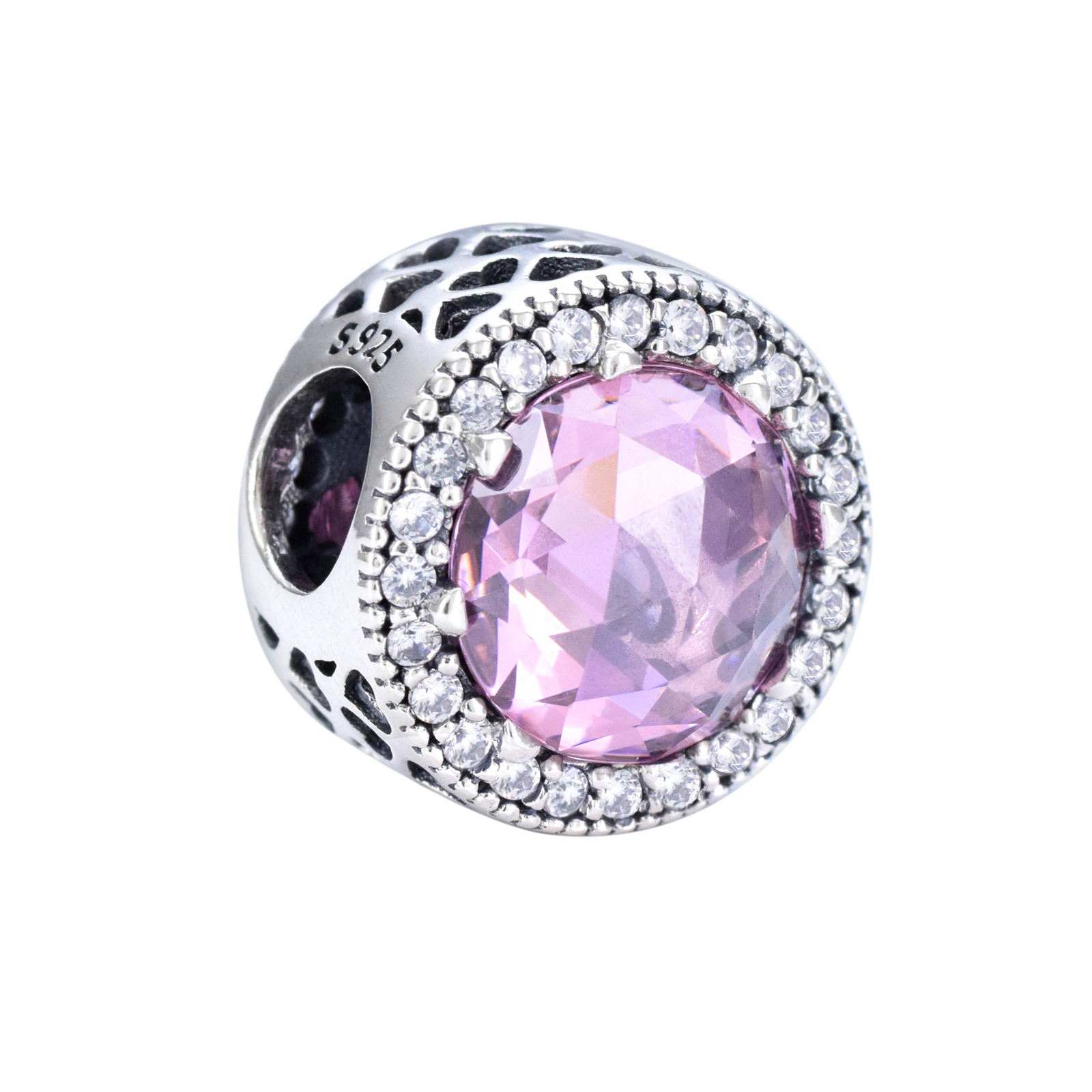 S925 sterling silver beaded DIY pendant set with round zircon - Image 8