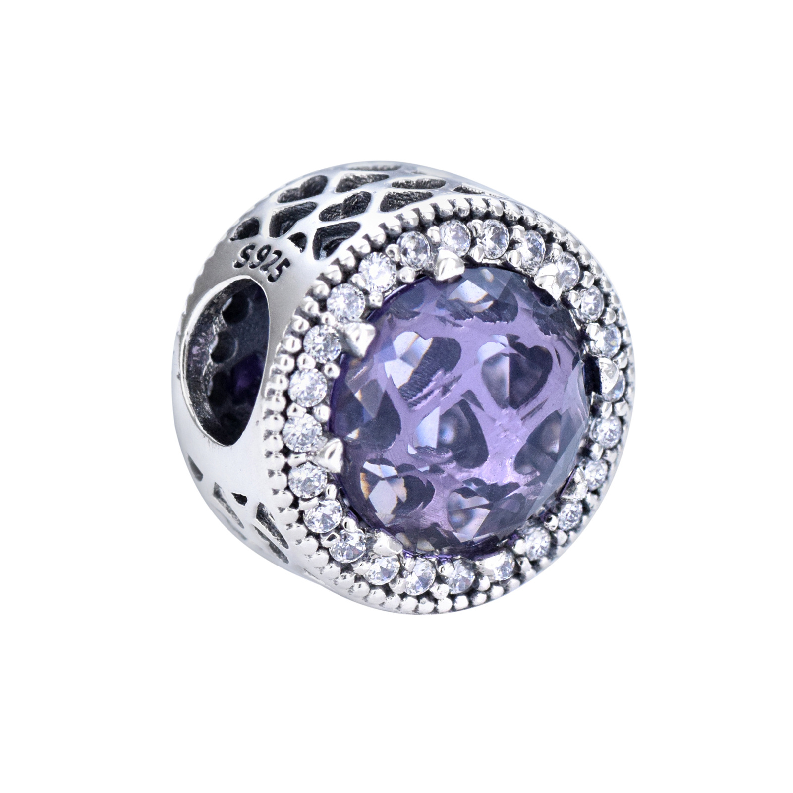 S925 sterling silver beaded DIY pendant set with round zircon - Image 9