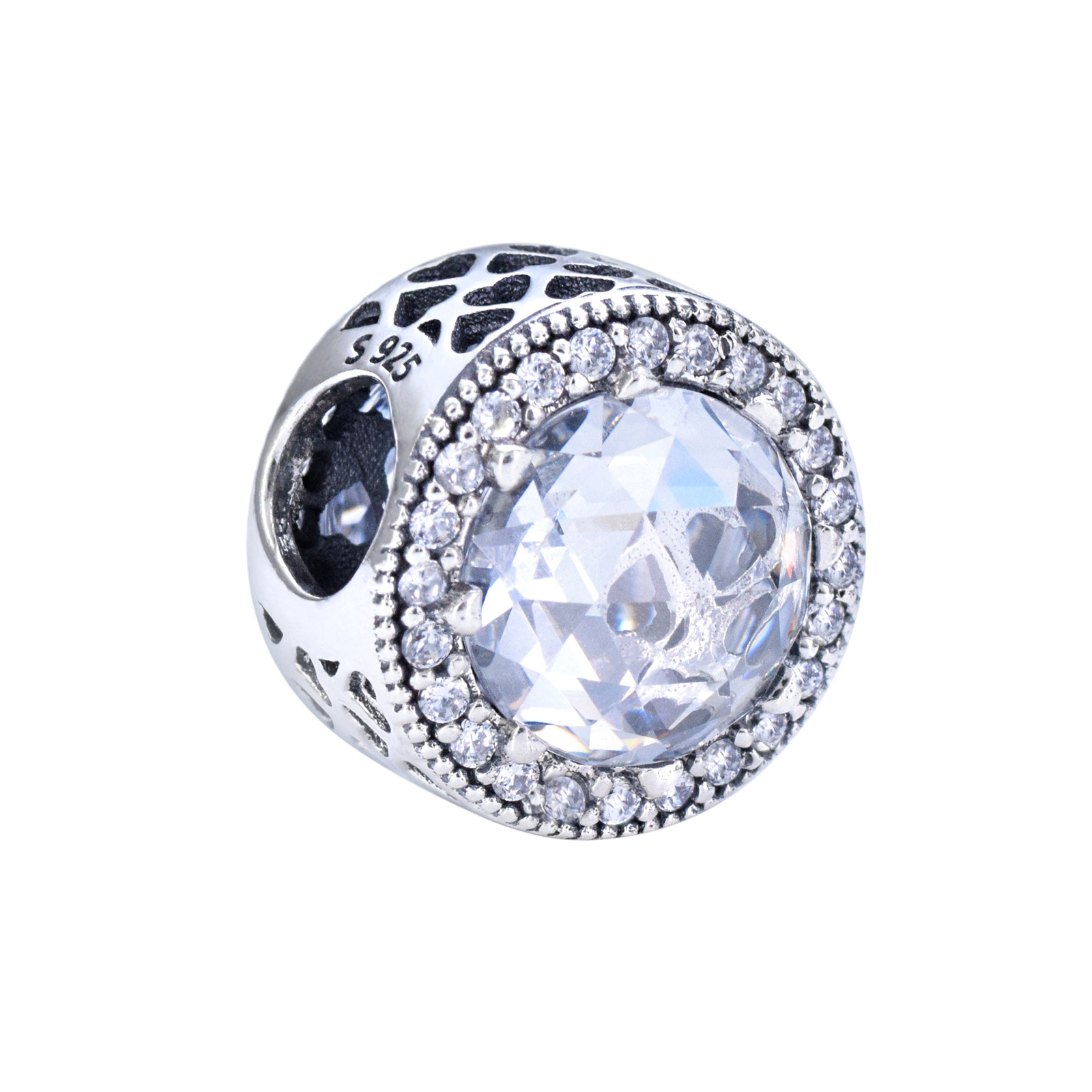 S925 sterling silver beaded DIY pendant set with round zircon - Image 13