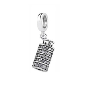 S925 sterling silver beaded DIY pendant inlaid with zircon