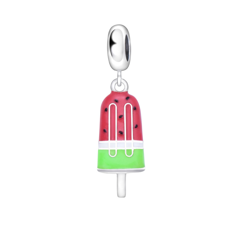 S925 Sterling Silver Beaded DIY Pendant Watermelon Ice Cream
