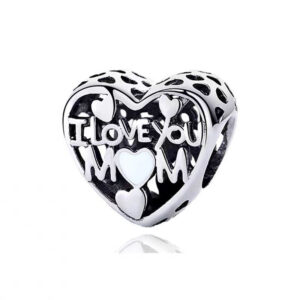 S925 Sterling Silver Beaded DIY Pendant Love I Love You