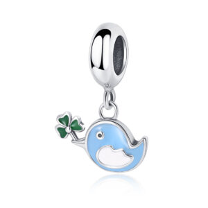 S925 sterling silver beaded DIY pendant bird