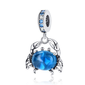 S925 Sterling Silver Beaded DIY Pendant Blue Crab