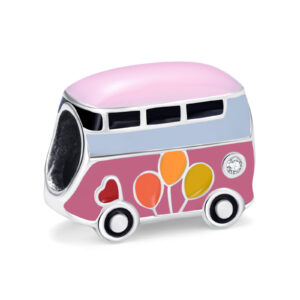 S925 Sterling Silver Beaded DIY Pendant Mini Bus