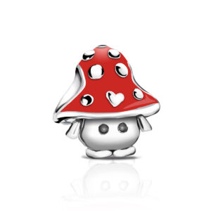 S925 sterling silver beaded DIY pendant mushrooms