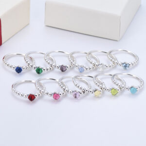 925 Sterling Silver Birthstone Ring 12th Constellation Colored Zircon Ring