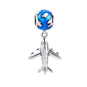 S925 Sterling Silver Beaded DIY Pendant Airplane