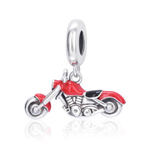 S925 Sterling Silver Beaded DIY Pendant Motorcycle