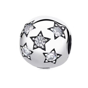 S925 sterling silver beaded DIY pendant pentagram