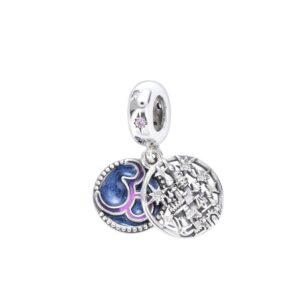 S925 Sterling Silver Beaded DIY Pendant Castle