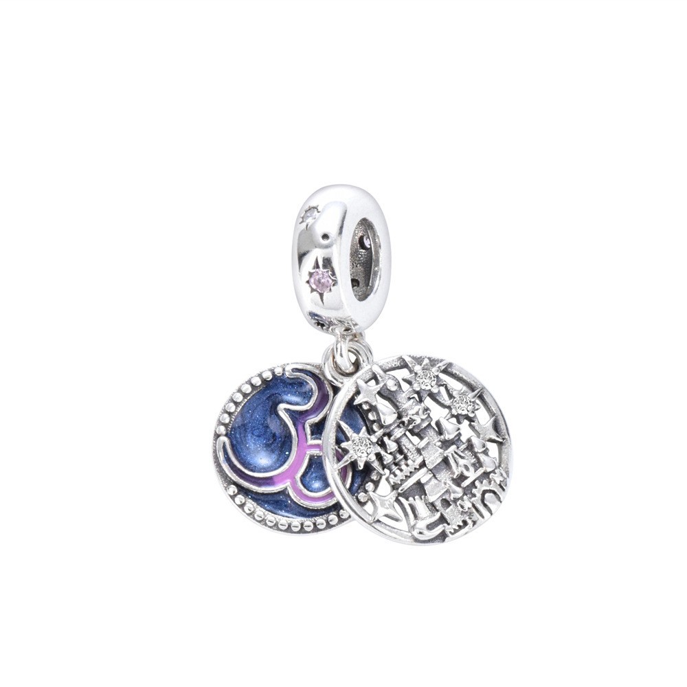 S925 Sterling Silver Beaded DIY Pendant Castle