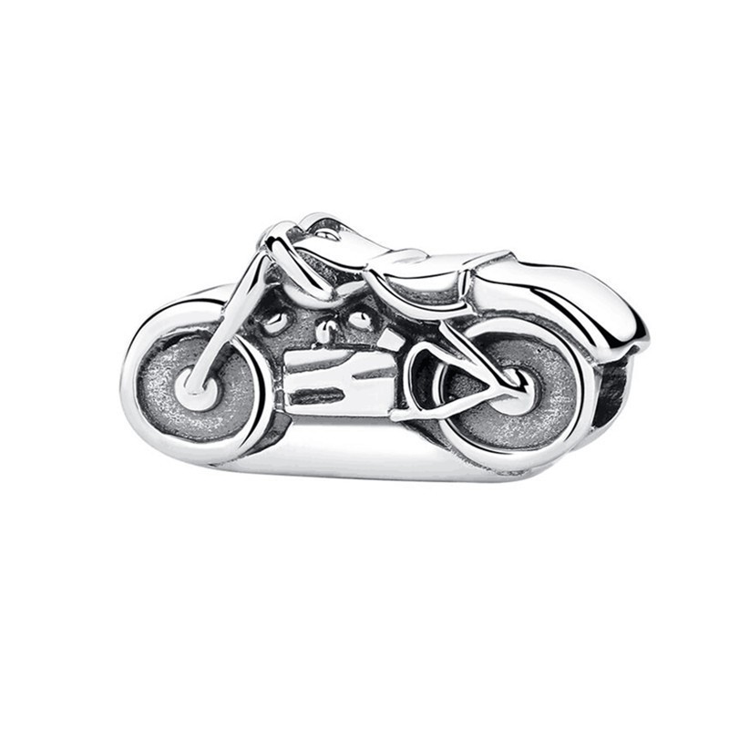 S925 Sterling Silver Beaded DIY Pendant Motorcycle
