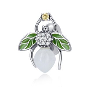 S925 sterling silver beaded DIY pendant fireflies