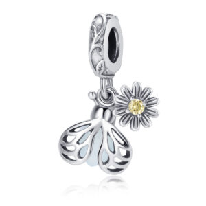 S925 sterling silver beaded DIY pendant fireflies