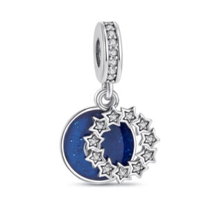 S925 sterling silver beaded DIY pendant galaxy