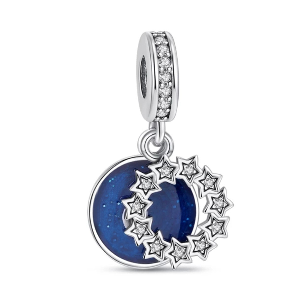 S925 sterling silver beaded DIY pendant galaxy