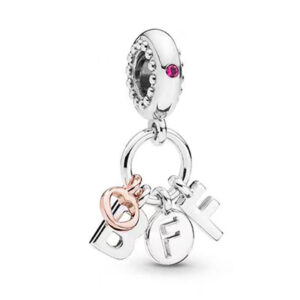 S925 sterling silver beaded DIY pendant lettering