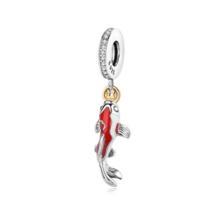 S925 sterling silver beaded DIY pendant koi