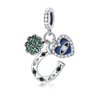 S925 sterling silver beaded DIY pendant love