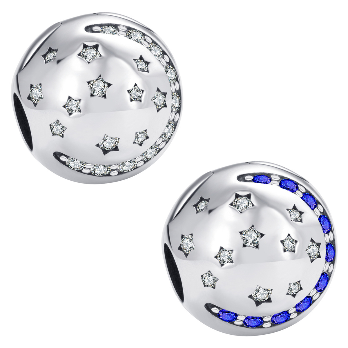 S925 sterling silver beaded DIY pendant star clasp