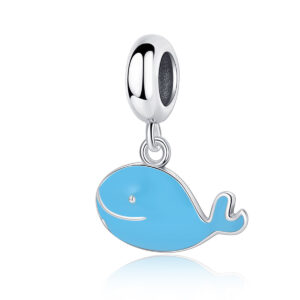 S925 Sterling Silver Beaded DIY Pendant Whale