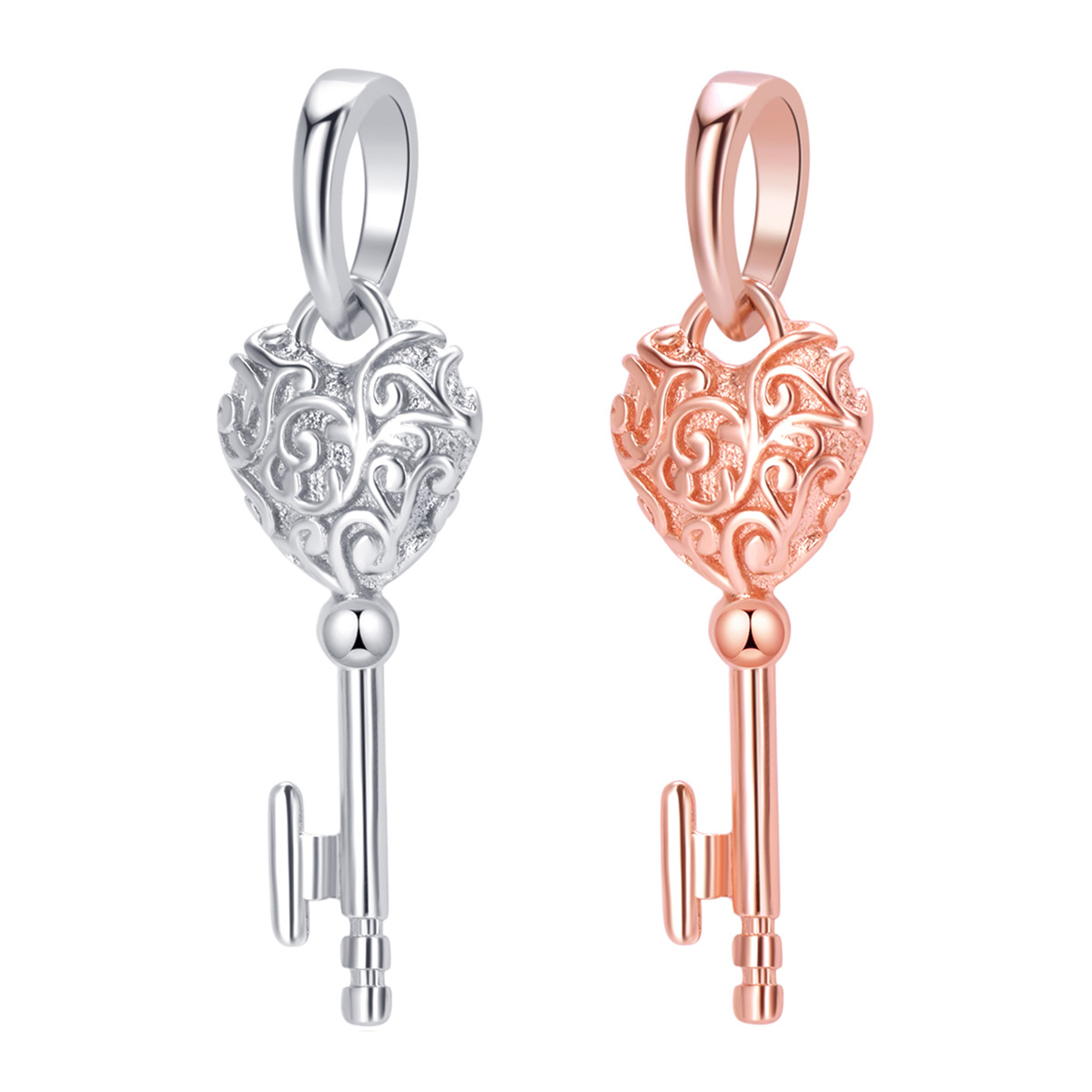 S925 Sterling Silver Beaded DIY Pendant Key