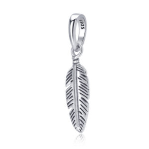 S925 Sterling Silver Beaded DIY Pendant Feathers