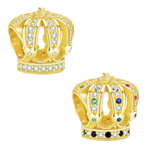 S925 Sterling Silver Beaded DIY Pendant Crown