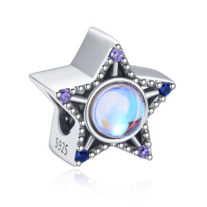 S925 sterling silver beaded DIY hanging five-pointed star