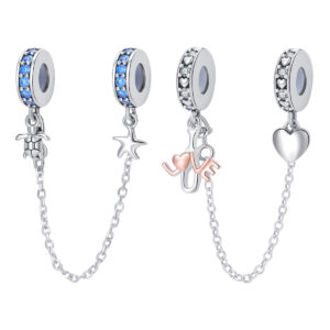 S925 Sterling Silver Beaded DIY Pendant Safety Chain