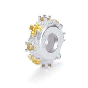 S925 sterling silver beaded DIY pendant little bee