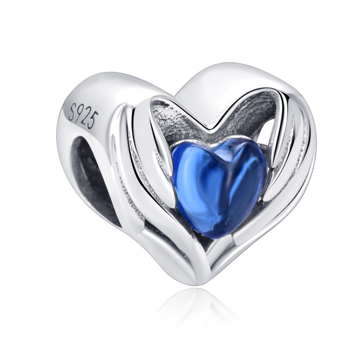 S925 sterling silver beaded DIY pendant love card buckle beads