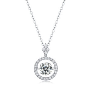S925 Sterling Silver Moissanite Beating Heart Necklace