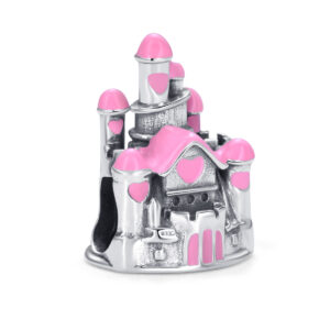 S925 Sterling Silver Beaded DIY Pendant Pink Castle