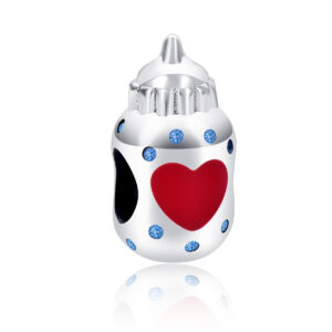 S925 sterling silver beaded DIY pendant love baby bottle